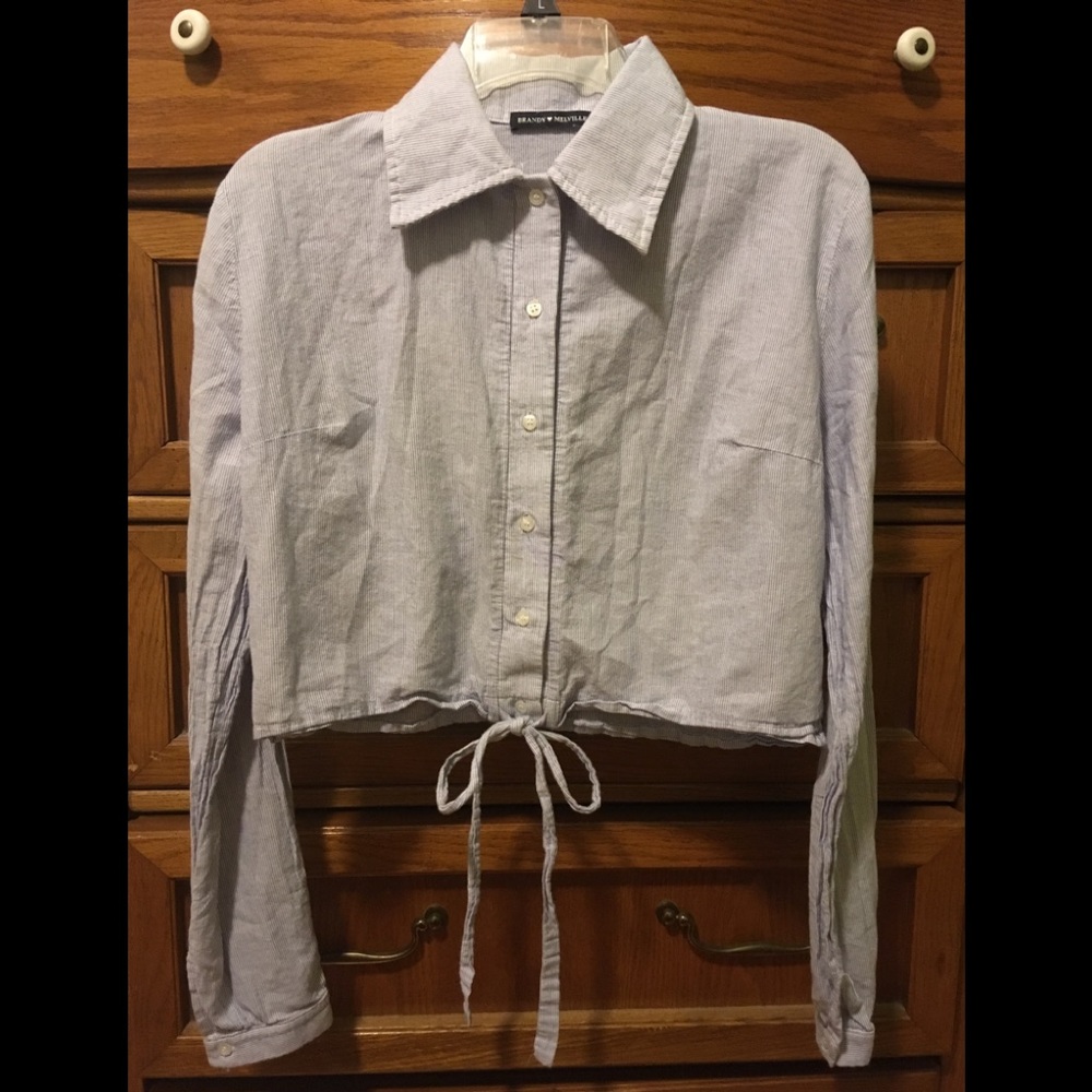 - Brandy Melville blue/white striped crop top